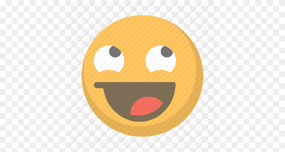 Ecstatic Emoji Face Happy Joy Omg Stoked Icon, Disk, Food, Sweets Free Png Download