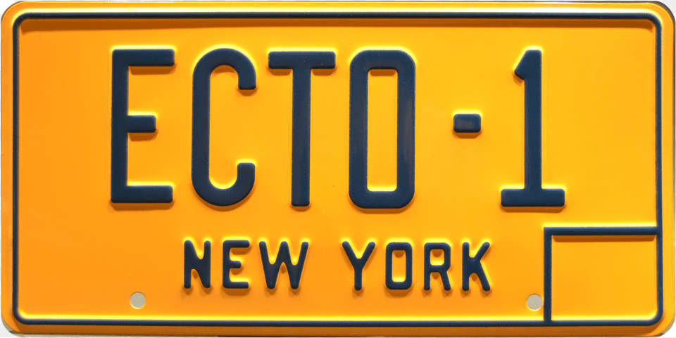 Ecto 1 Prop Plate Movie Memorabilia From Ghostbusters Ecto 1 Plate, License Plate, Transportation, Vehicle Free Transparent Png