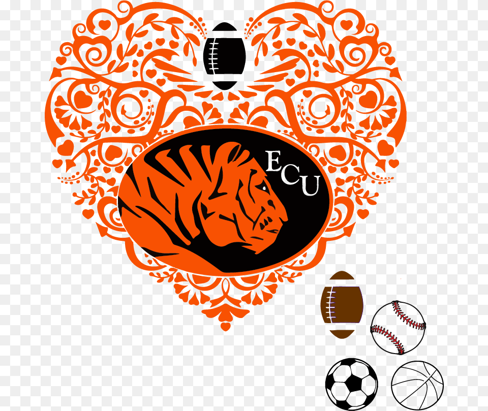 Ecu East Central University Ada Ok Oklahoma Tiger Heart New England Patriots Heart Football, Sport, Baseball, Baseball Glove, Clothing Free Transparent Png