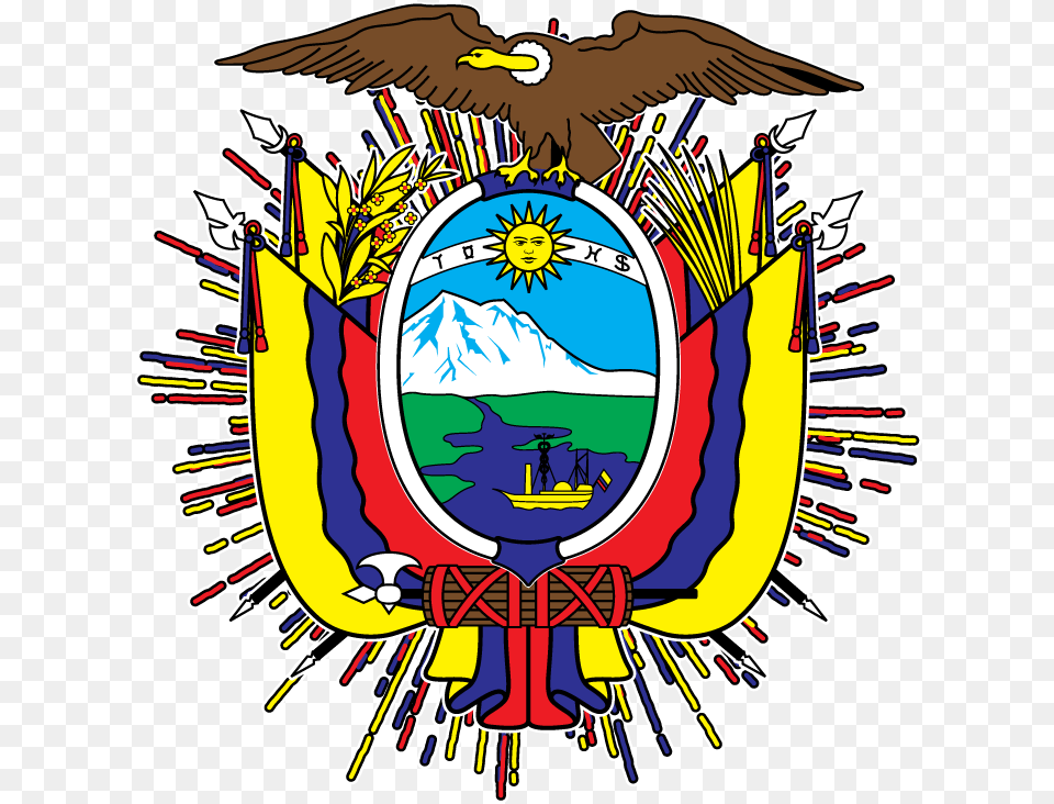 Ecuador Coat Of Arms Emblem, Symbol, Animal, Bird, Logo Free Png Download