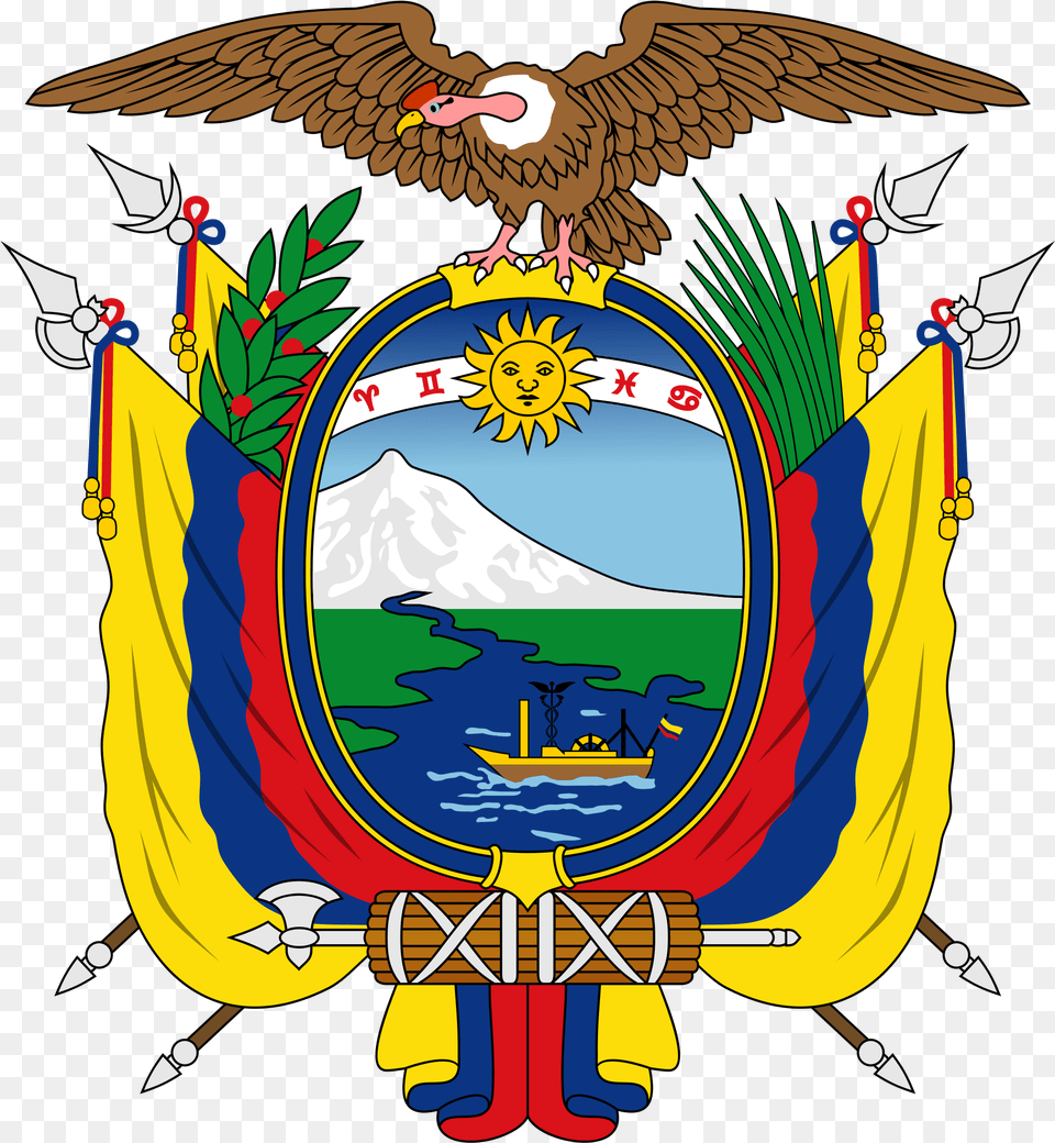 Ecuador Flag, Emblem, Symbol, Animal, Bird Free Png Download