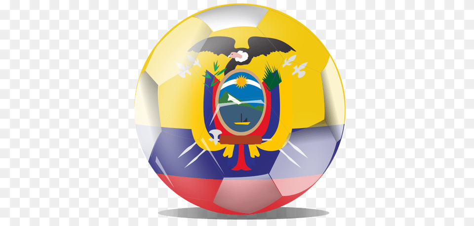 Ecuador Flag Football Coat Of Arms Ecuador, Ball, Soccer, Soccer Ball, Sphere Png Image