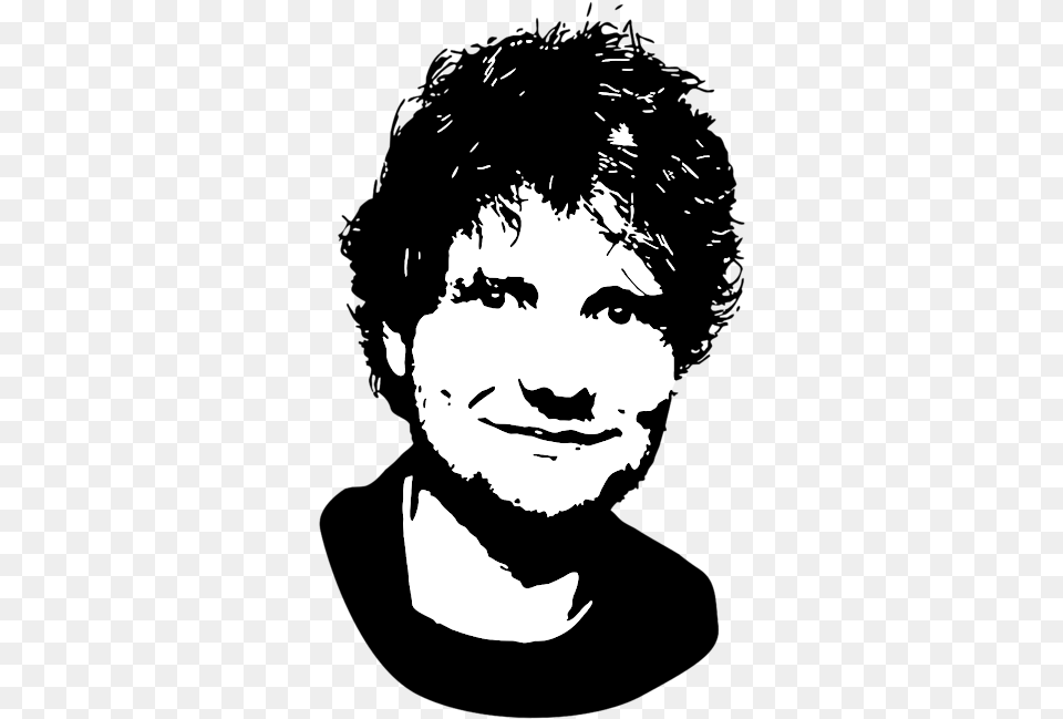 Ed Sheeran Duvet Cover Ed Sheeran Black And White Drawing, Stencil, Adult, Male, Man Free Png