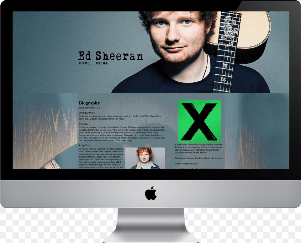 Ed Sheeran Fansite Imac Png Image