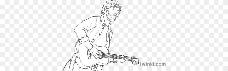 Ed Sheeran No Microphone Significant Ed Sheeran Continuous Line Art, Adult, Musical Instrument, Man, Male Png Image