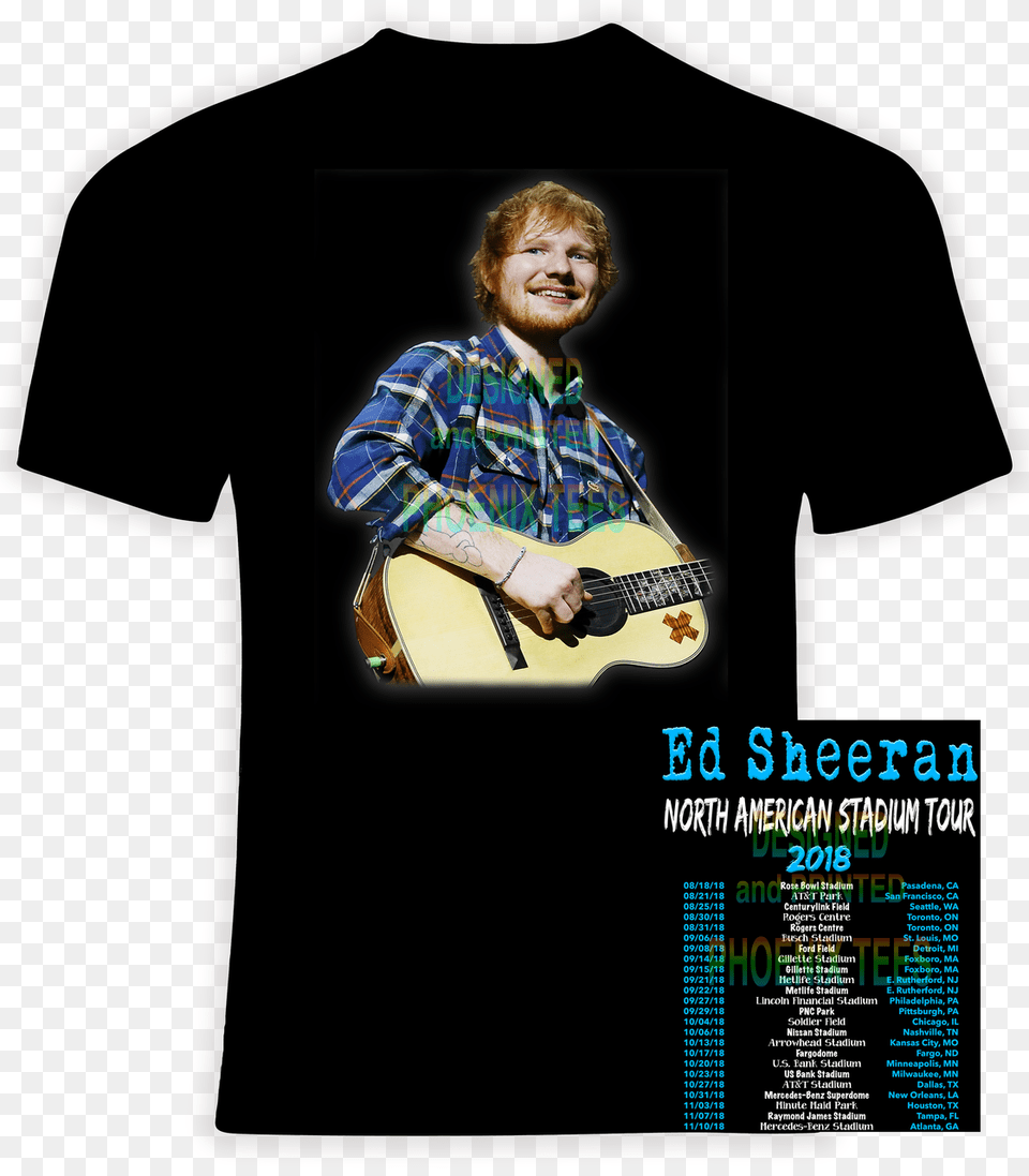 Ed Sheeran North American Stadium Concert T Shirt, T-shirt, Clothing, Poster, Person Png
