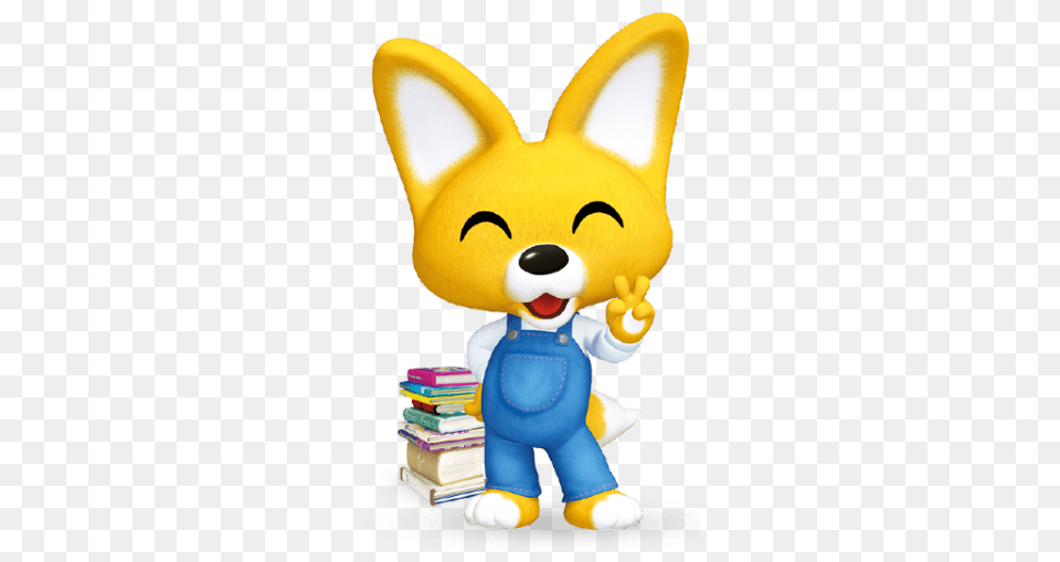 Eddy With Books, Toy, Plush Free Png