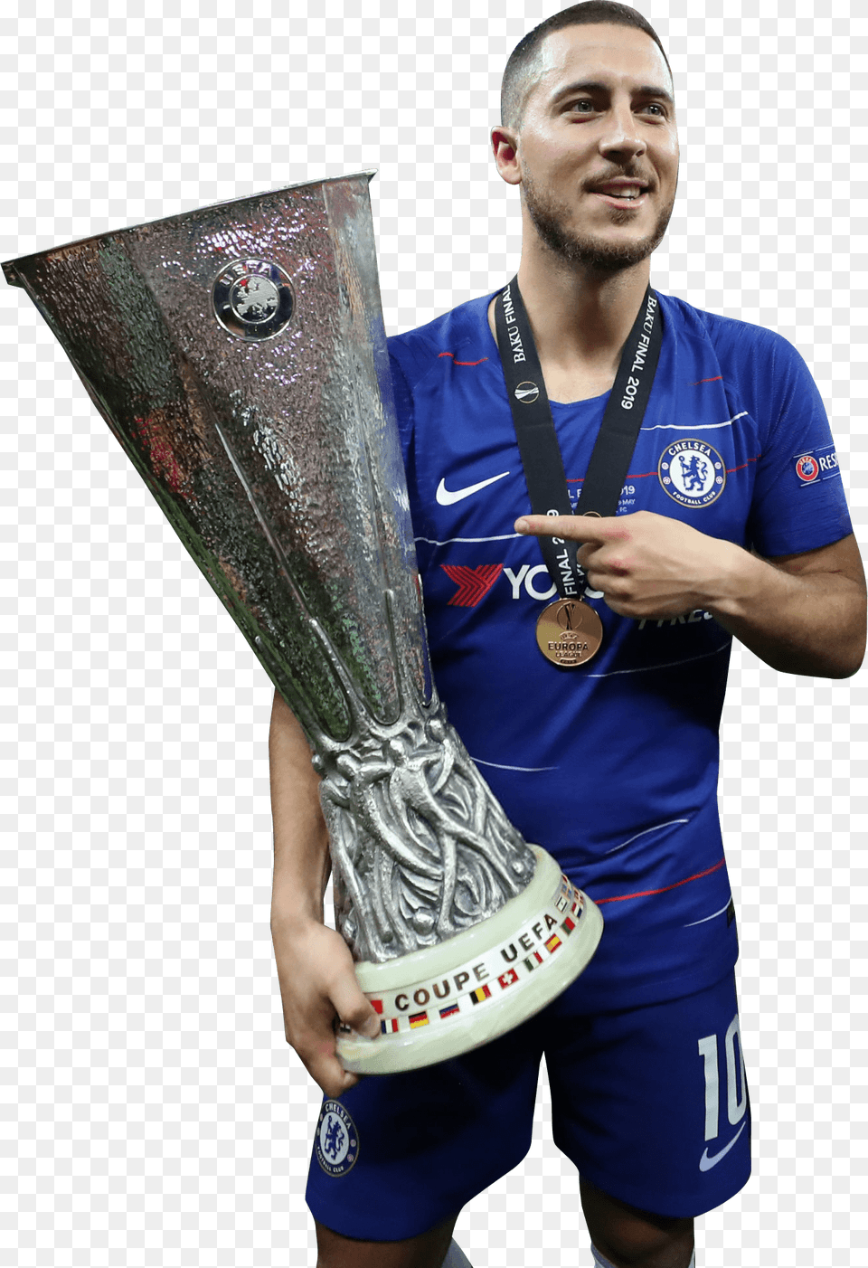 Eden Hazardrender Eden Hazard Europa League Trophy, Adult, Male, Man, Person Png Image