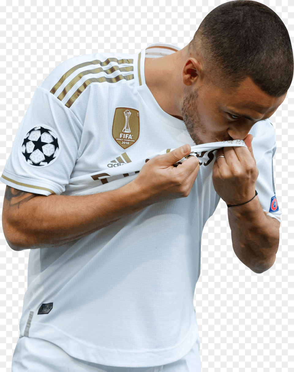 Eden Hazardrender Uefa Champions League, Shirt, Person, Clothing, Face Free Png