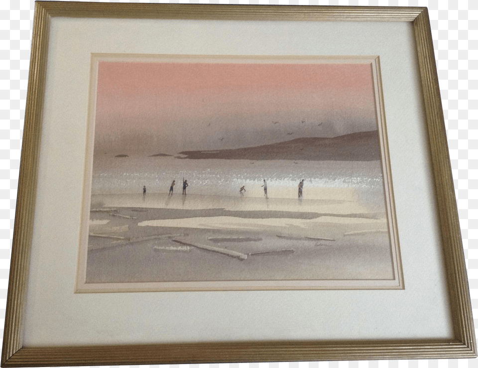 Eden The Beach At Sunset Seascape Watercolor Painting Picture Frame, Art, Person, Photo Frame, Clothing Free Transparent Png
