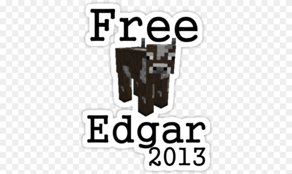 Edgar 2013 Earring Text Minecraft Cow, Stencil, Ammunition, Grenade, Weapon Png Image