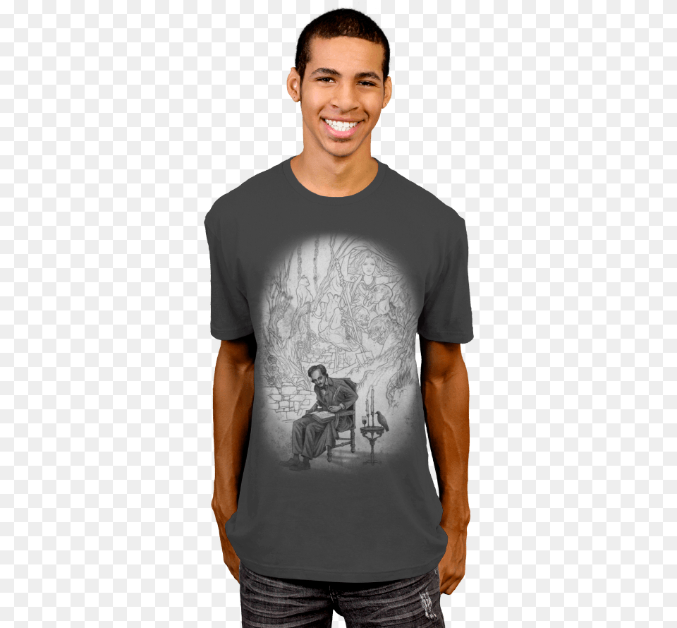 Edgar Allan Poe T Shirt Creative Shirt For Designers, T-shirt, Clothing, Person, Man Free Png