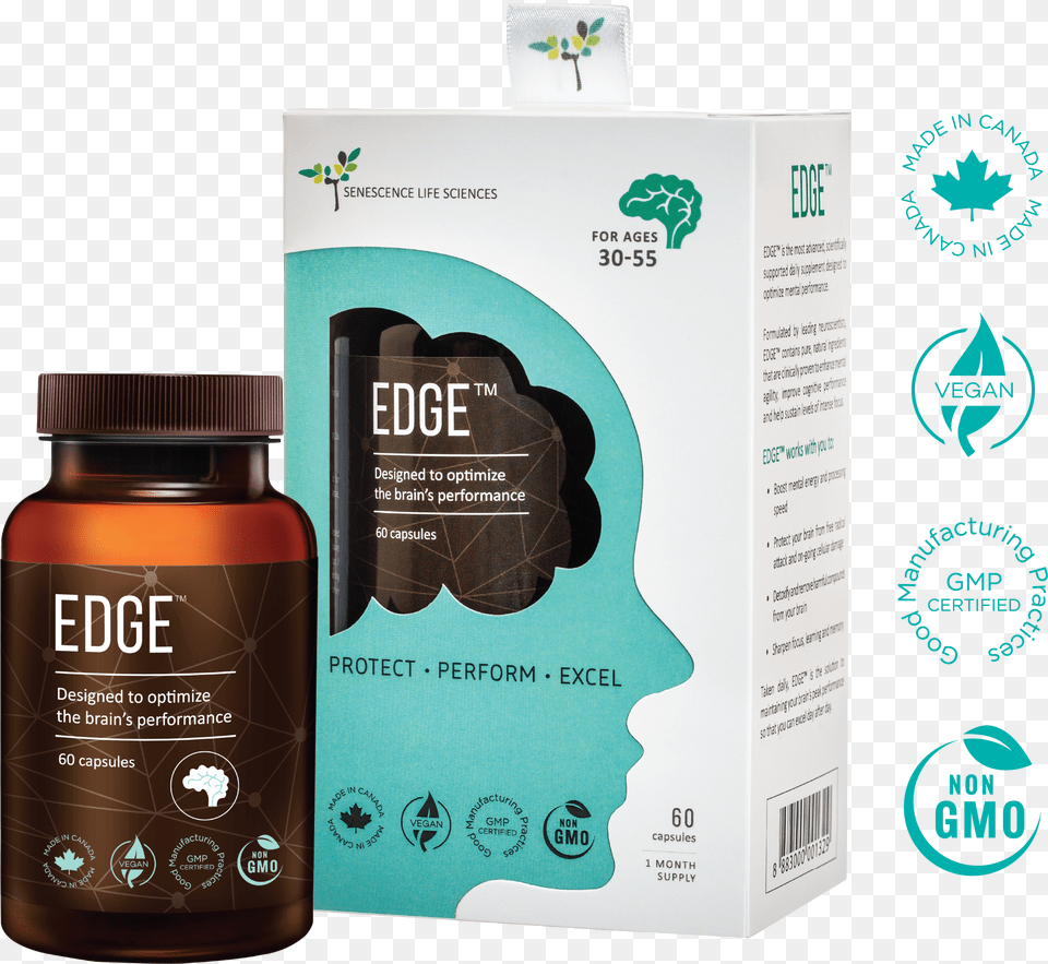 Edge Brain Supplement Bottle Free Png Download