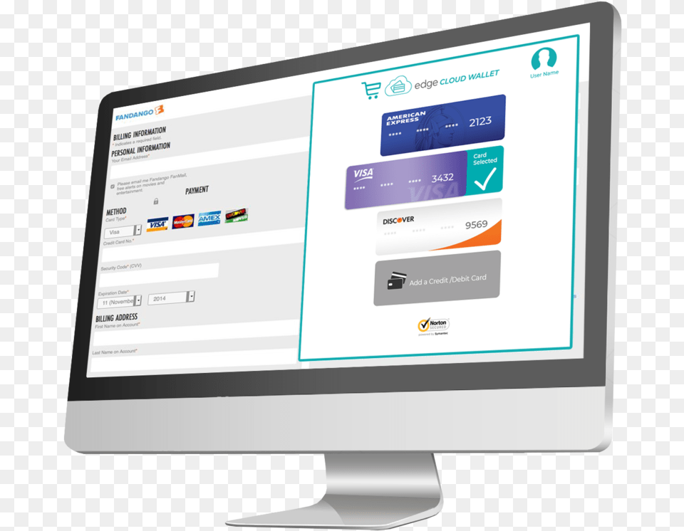 Edge Cloud Wallet Checkout Screen Computer Monitor, Computer Hardware, Electronics, Hardware, Pc Free Png