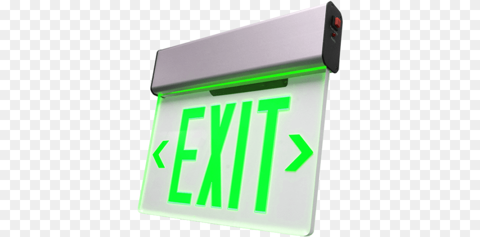 Edge Lit Exit Sign With Lights, Electronics, Screen, Mailbox, Symbol Png Image