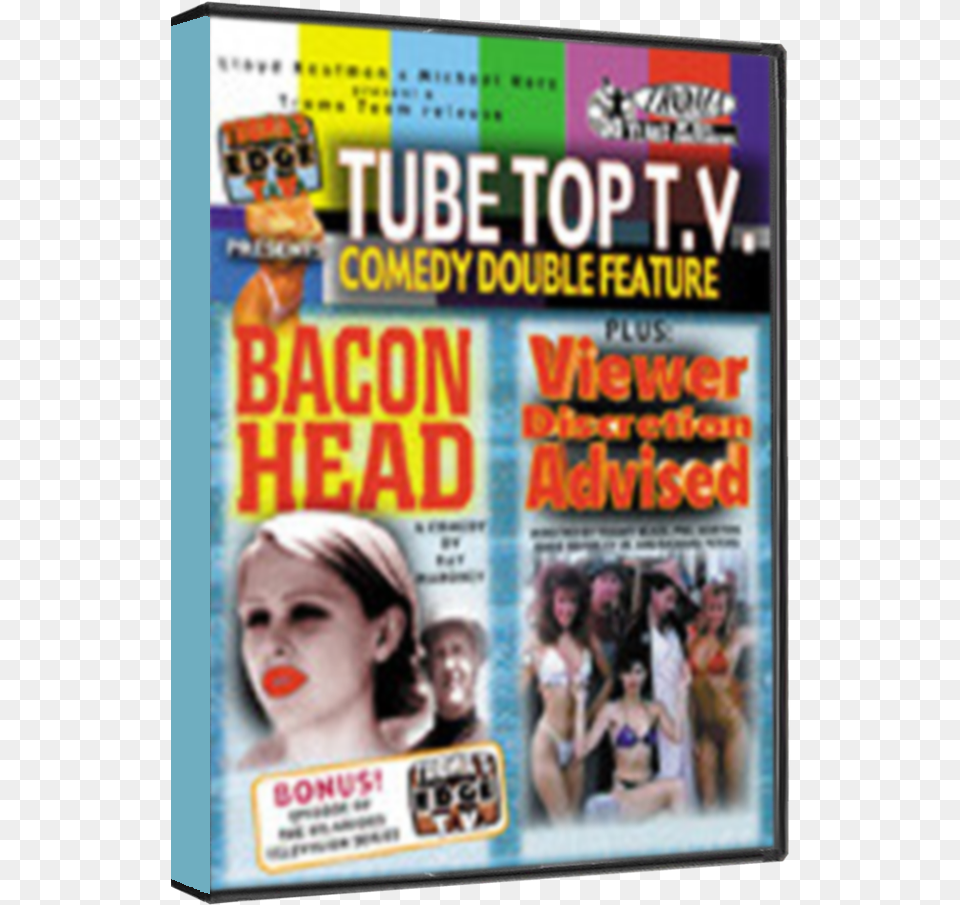 Edge Tv Tube Top Double Feature Troma Team Video Tube Top Tv Comedy Double Feature, Publication, Adult, Person, Woman Png Image