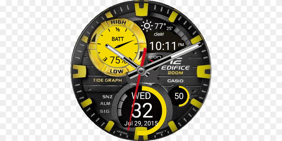Edifice Gold Dial Terra Cielo Mare Milano, Wristwatch, Arm, Body Part, Person Free Transparent Png