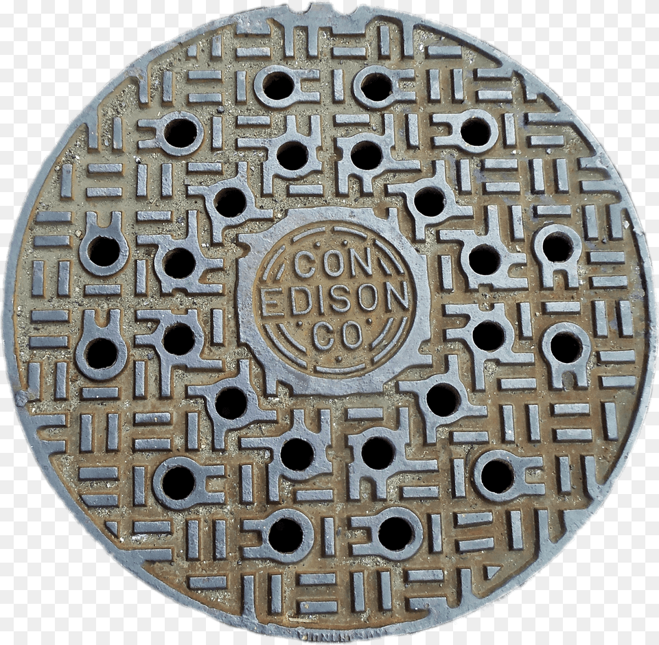 Edison Manhole Cover Circle, Hole, Sewer, Drain Png Image