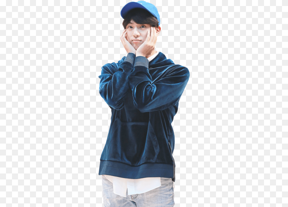 Edit Jin And Bts Jin Blue Transparent, Baseball Cap, Cap, Clothing, Sleeve Png Image