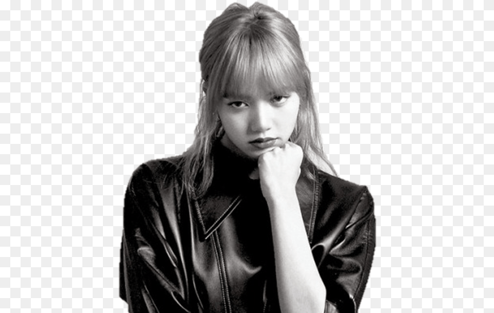 Edit Kpop And Lisa Image Lisa Black And White Blackpink, Adult, Portrait, Photography, Person Free Png