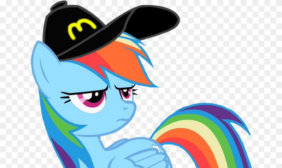 Edit Mcdonald S Mcdonalds Swag Pegasus Pony Rainbow, Clothing, Hat, Adult, Face Free Transparent Png