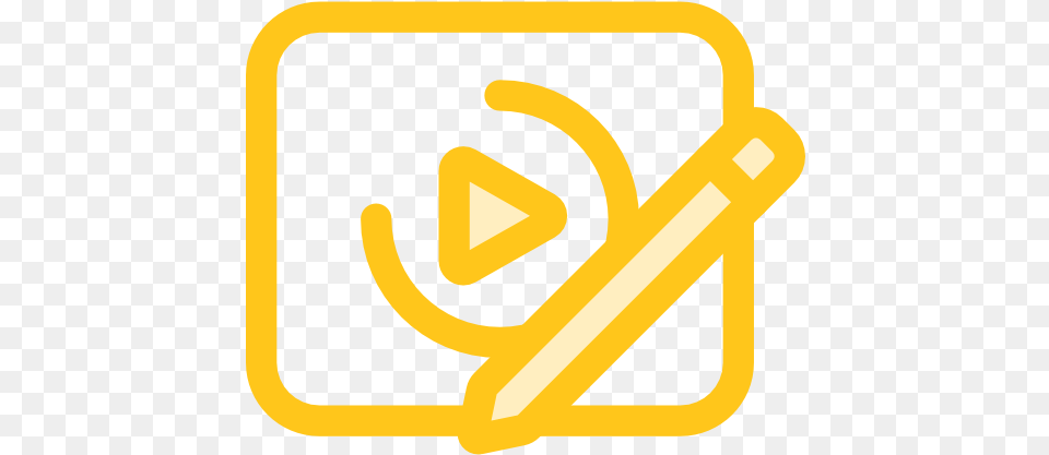 Edit Video Player Tools Video Yellow Icon, Sign, Symbol, Device, Grass Png