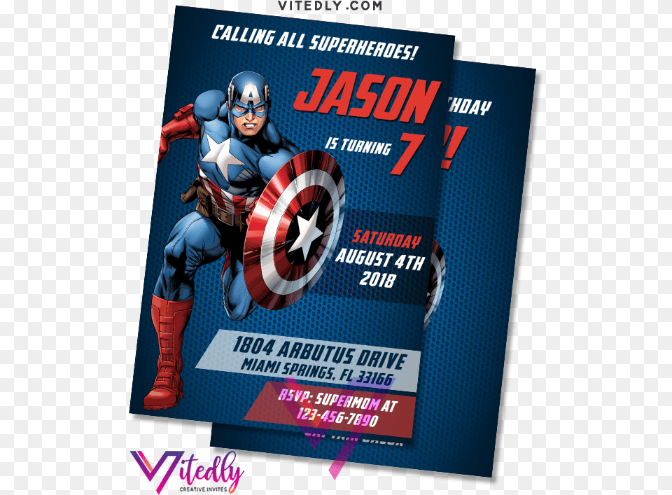 Editable Avengers Birthday Invitation, Advertisement, Poster, Adult, Male Png Image