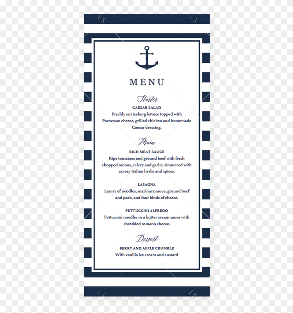 Editable Menu Cards Template Nautical Theme By Littlesizzle Baby Shower Menu Card, Text, Advertisement Free Png