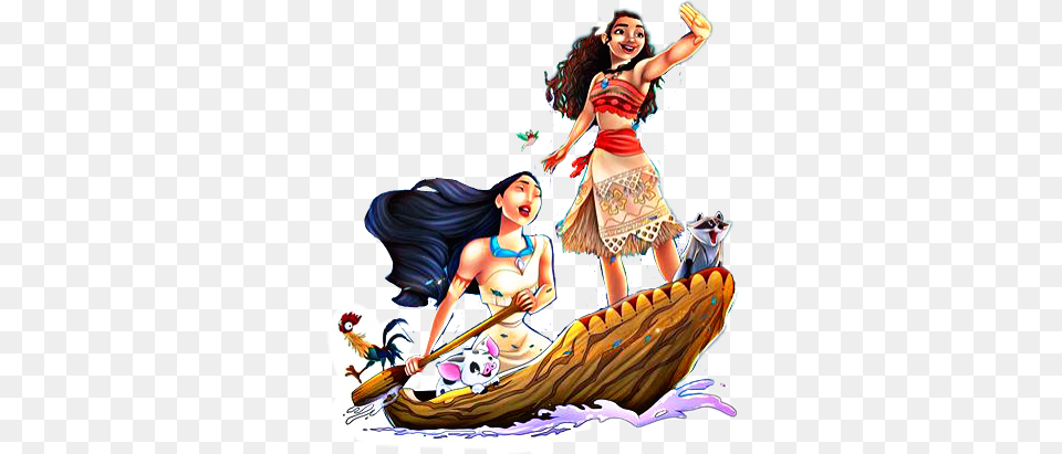 Editdisney Pocahontas Moana Pocahontasdisney Moanadisne Moana E Pocahontas, Adult, Female, Person, Woman Free Png Download