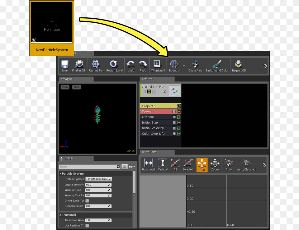 Editing A Particle System Unreal Particle Editor, Computer Hardware, Electronics, Hardware, Monitor Png Image