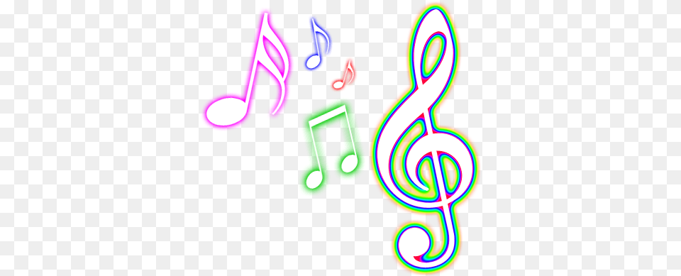 Editing Materials New Colorful Music Notes, Light, Neon, Text Free Png