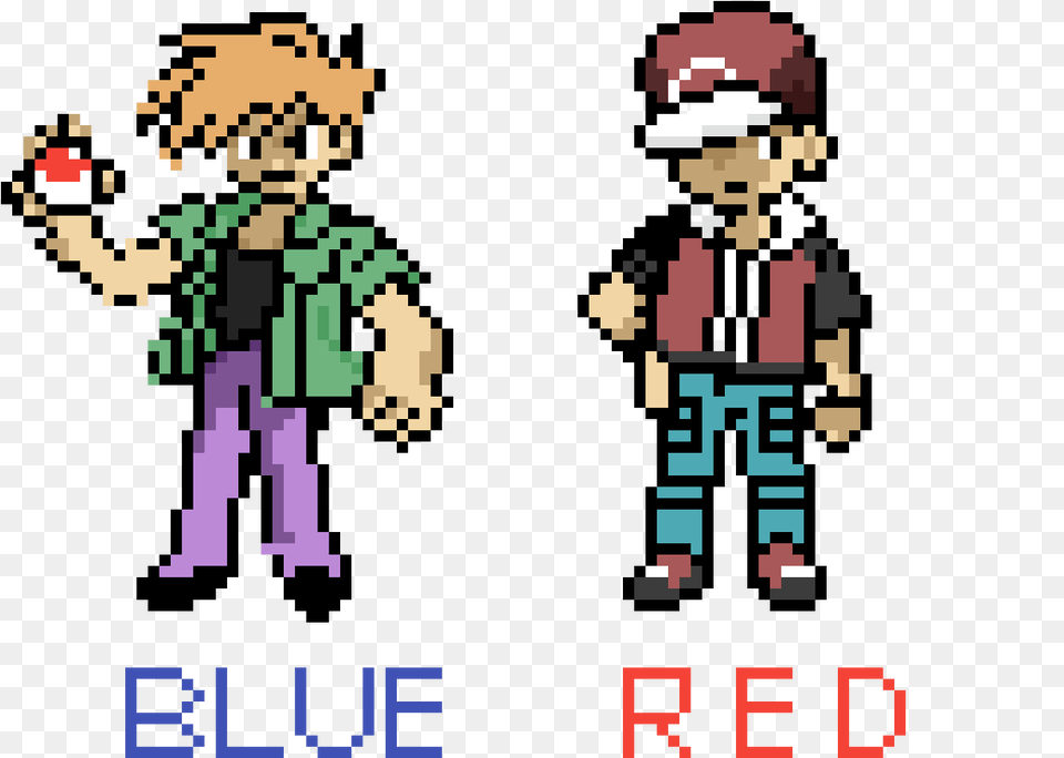 Editing Pokemon Origins Trainers Red And Blue Free Online Pokemon Trainer Blue Pixel Art, Person Png Image