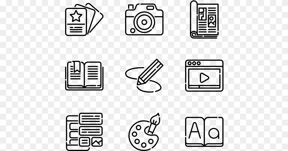 Editorial Systems Icons, Gray Png