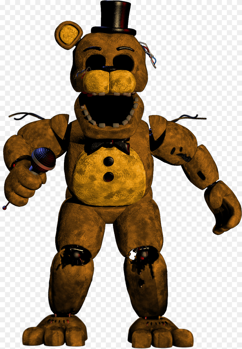 Editwithered Fnaf 2 Golden Freddy Full Body, Toy, Robot, Face, Head Png