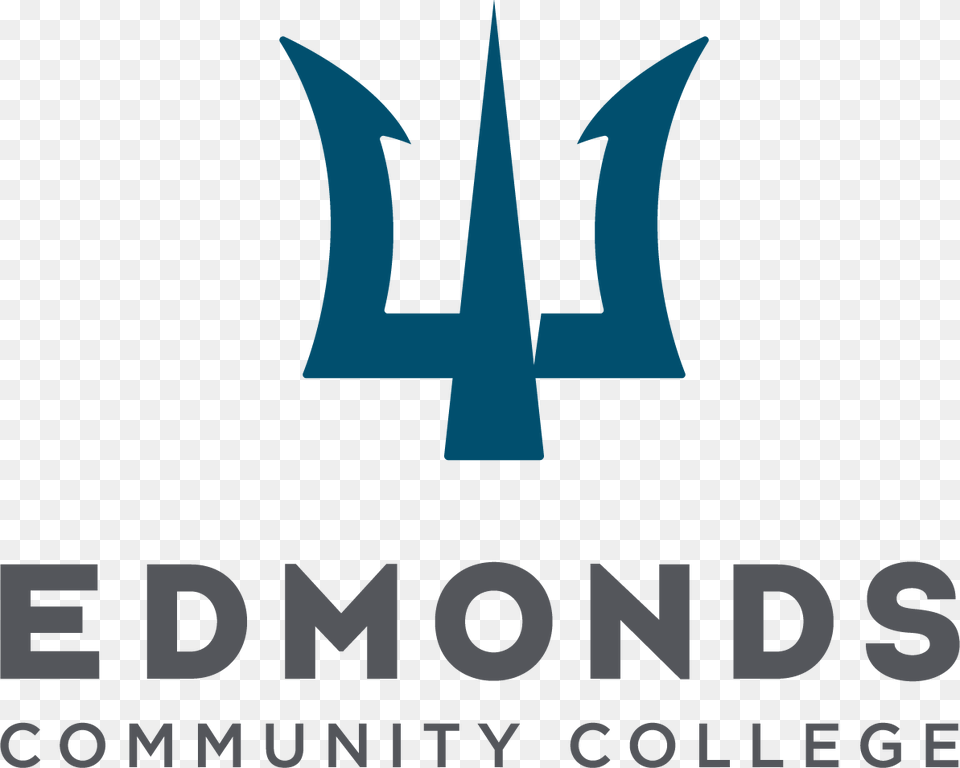 Edmonds Community College Logo Graphic Design, Weapon, Trident, Animal, Fish Png Image