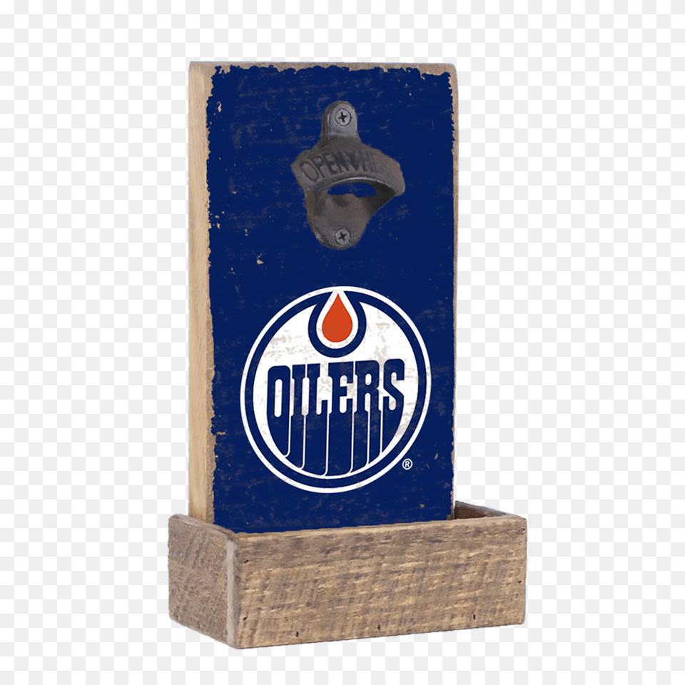 Edmonton Oilers Bottle Opener Rustic Marlin Designs, Badge, Logo, Symbol, Box Png
