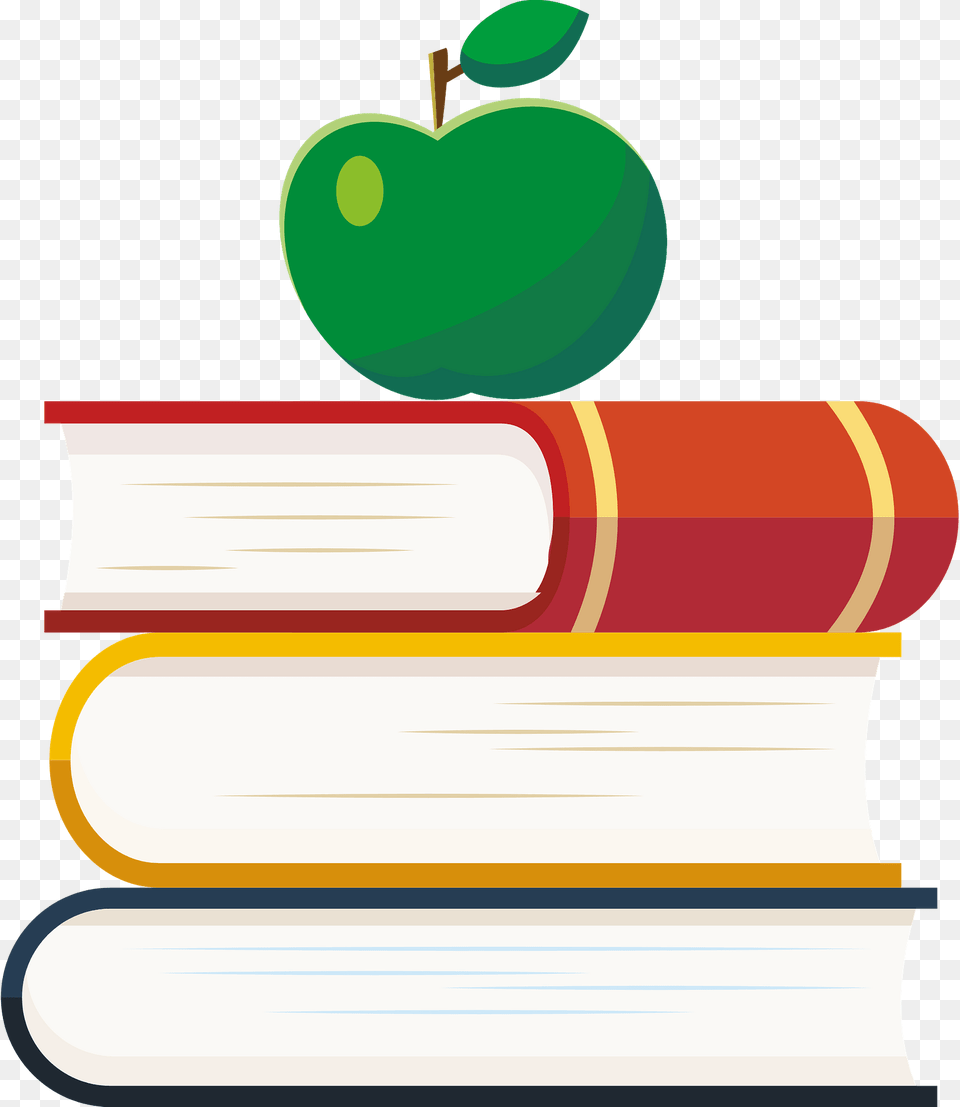 Education Books Clipart, Book, Publication, Apple, Food Free Transparent Png