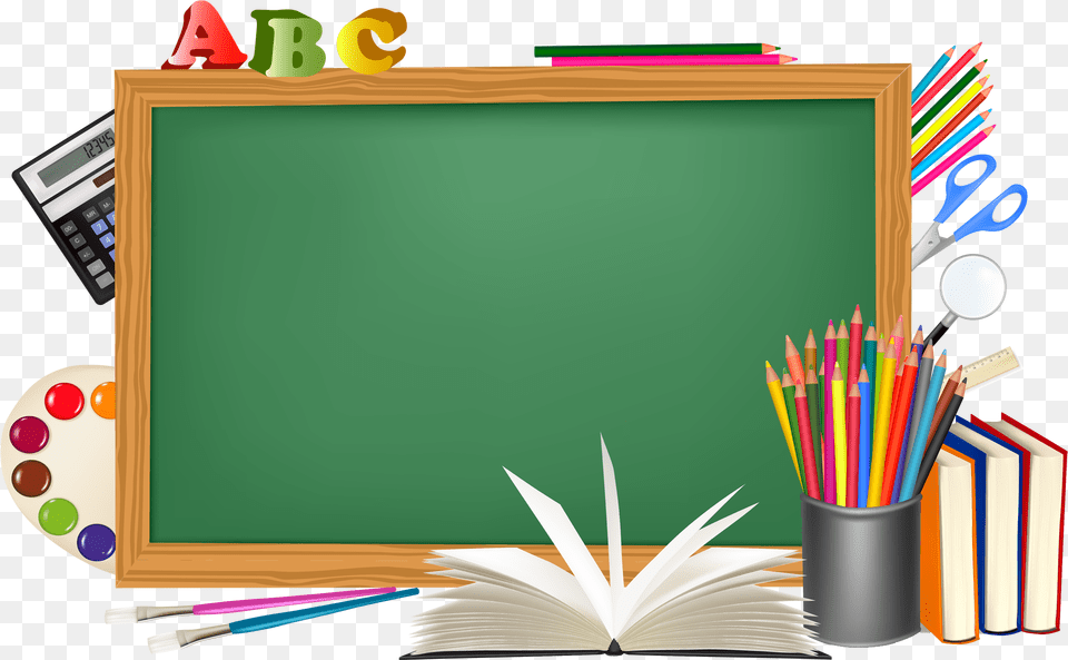 Education Clipart Background Schools, Blackboard, Scissors Png