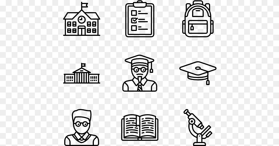 Education Icon Collection Education Icon Set, Gray Png Image