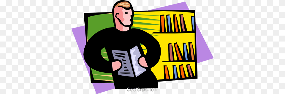 Education Library Student And Books Royalty Vector Clip Art, Publication, Book, Person, Man Free Png Download