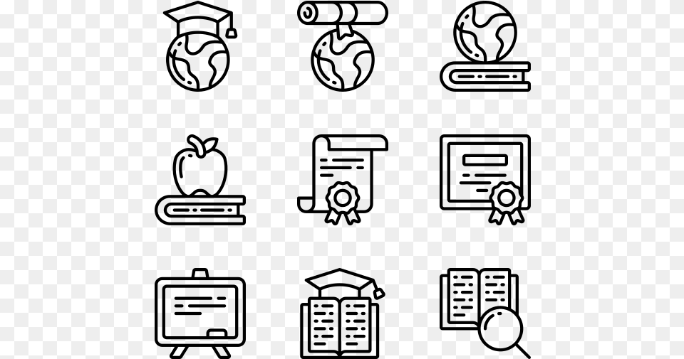 Education Manufacturing Icons, Gray Free Transparent Png