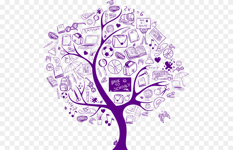Education Tree, Purple, Maroon Free Transparent Png