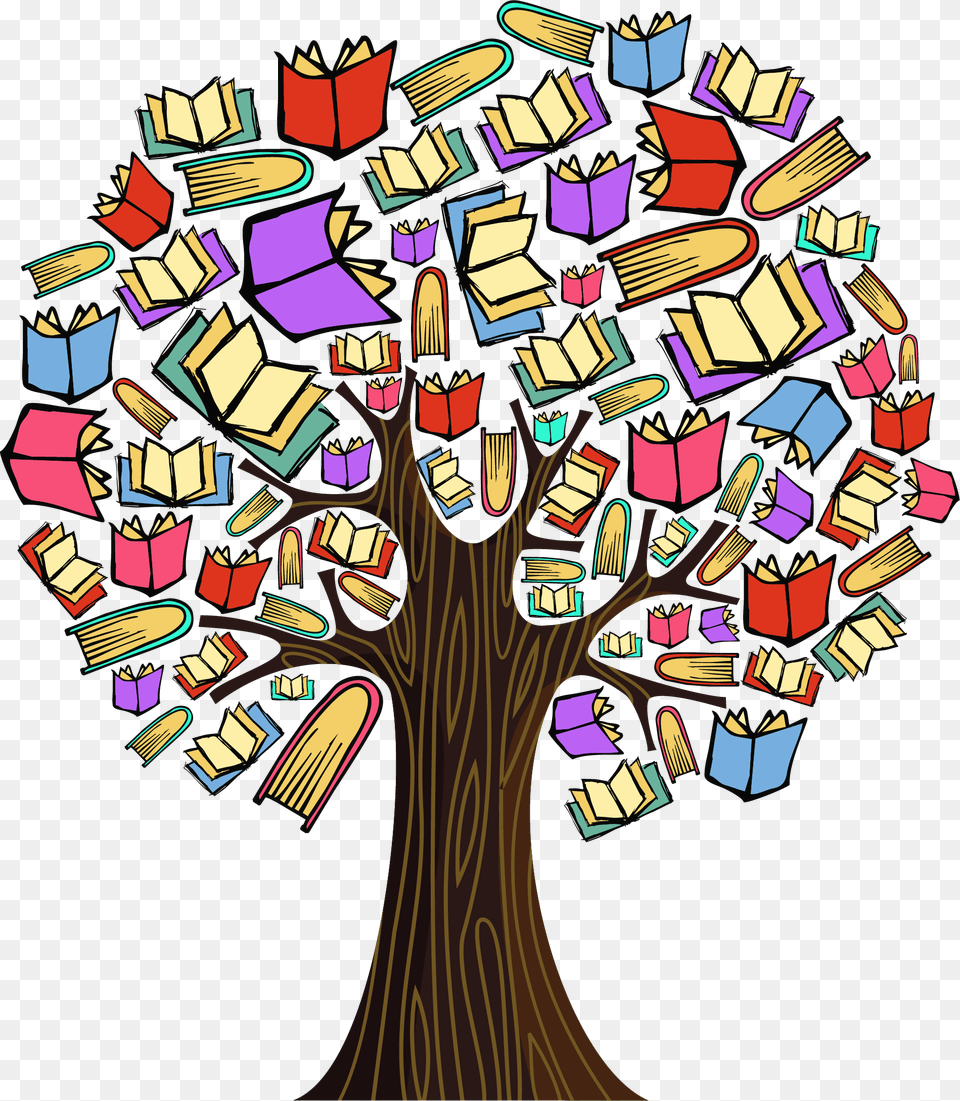 Education Tree Clipart Picture Royalty Stock Colourful Tree With Books As Leaves, Art, Book, Publication, Drawing Png Image