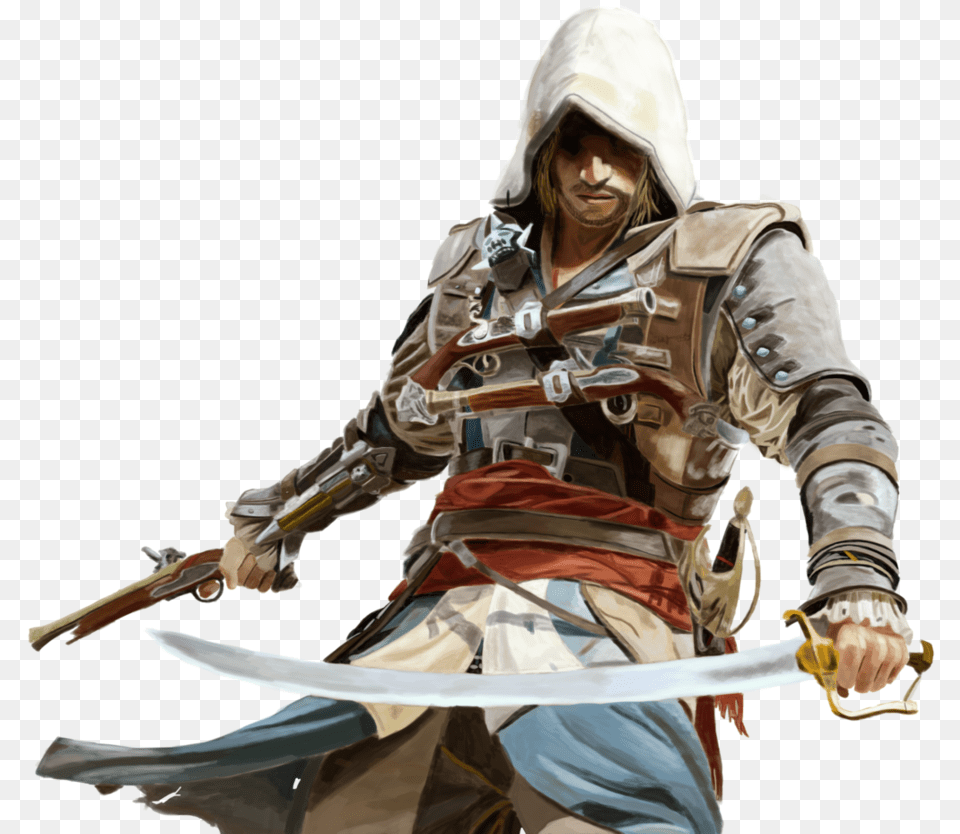 Edward Kenway Assassin39s Creed Black Flag Render, Sword, Weapon, Adult, Female Free Png