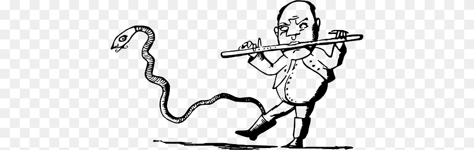 Edward Lear Drawing Man Playing The Flute To A Snake, Person, Face, Head, Musical Instrument Png