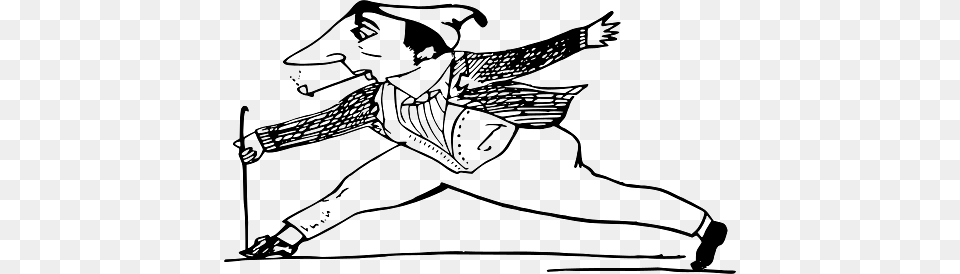 Edward Lear Drawing Man Taking Giant Step, People, Person, Art, Dancing Free Png
