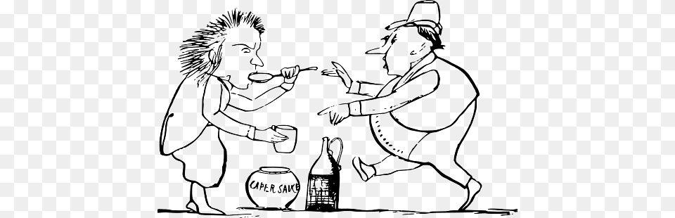 Edward Lear Drawing Man Testing The Sauce, Person, Bottle, Face, Head Png Image