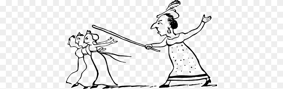 Edward Lear Drawing Mean Old Lady Beating The Youngsters, Person, Face, Head, Baby Free Png