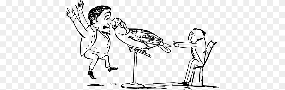 Edward Lear Drawing Parrot Biting A Mans Nose, Person, Face, Head Free Png