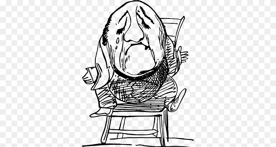 Edward Lear Drawing Sad Man On A Chair, Art, Person, Clothing, Hat Free Png Download